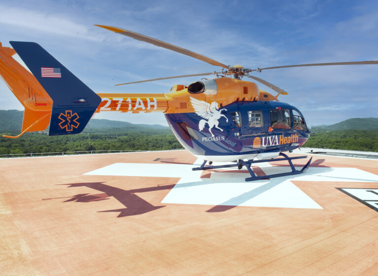 UVA Health Pegasus Air Helicopter Exterior