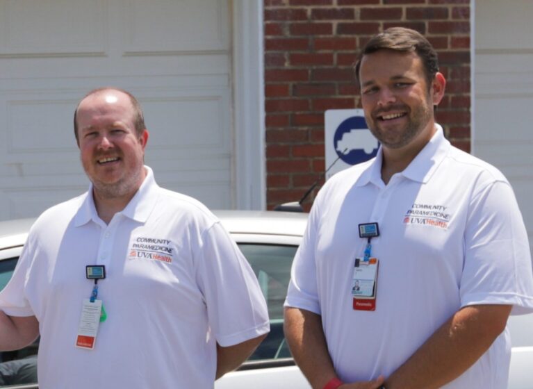 Patrick Watson (left) and Taylor Tereskerz (right) are two of UVA Health's community paramedics.