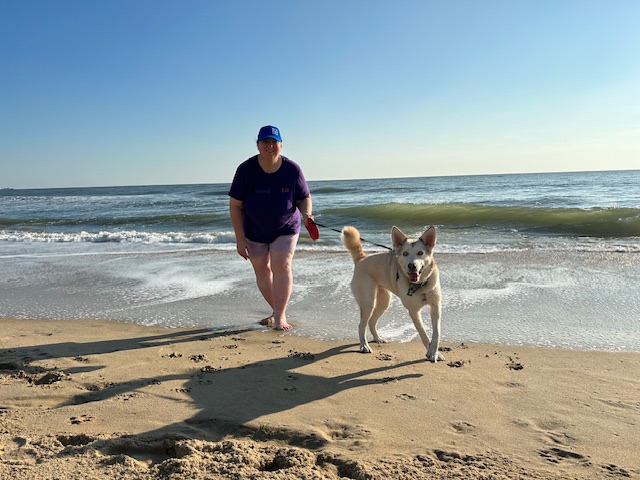 Aristea Vlavianos with dog